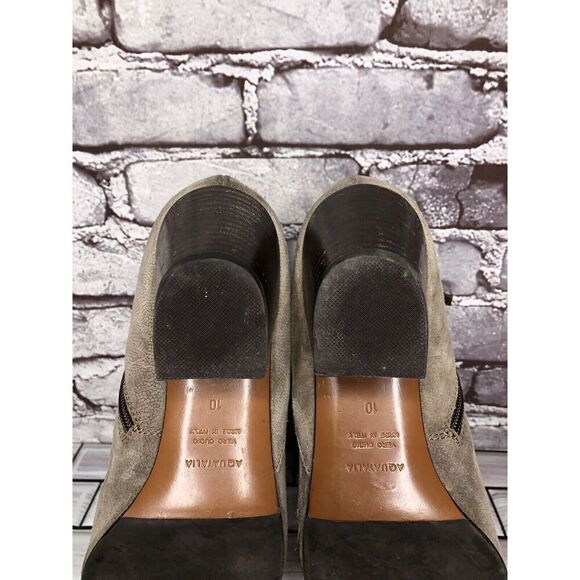 Aquatalia Taupe Suede Leather Side Zip Heel Ankle Booties Women’s Sz 10M US/41EU - Picture 16 of 16